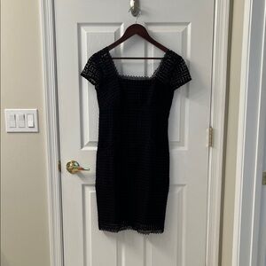 Milly Black Textured Mini Dress